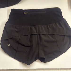 lululemon athletica Black Athletic Shorts with Curved Hem